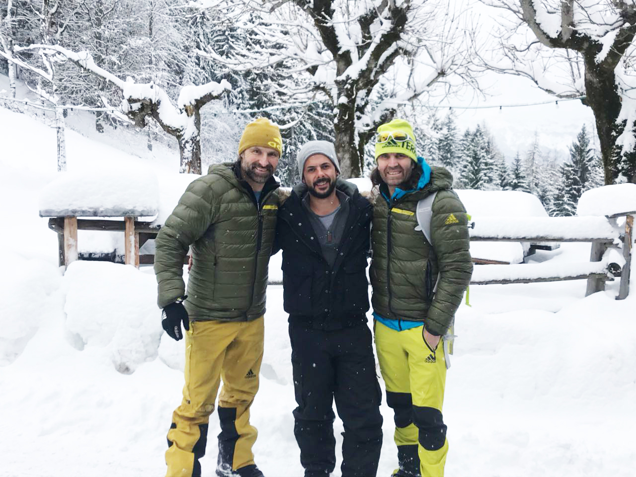 Wochenende und Schneeschuhwanderung mit den Huberbuam